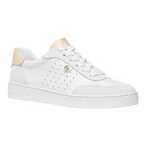 Michael Kors Women's Scotty Leather Lace Up Sneakers White Gold Size 6 1/2